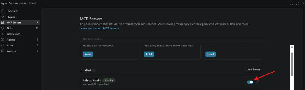 Pastikan server Roblox Studio aktif dan running
